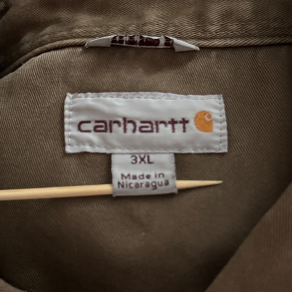 Carhartt Shirt Brown Work Jacket Heavyweight Button Up Canvas Neutral Size 3XL - Picture 9 of 12